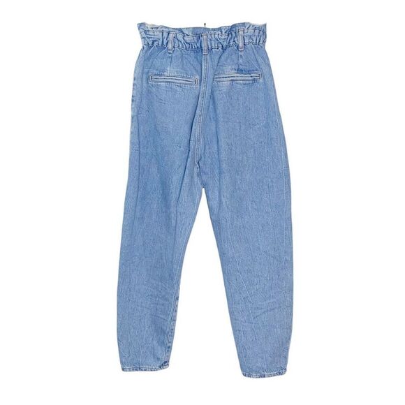 ZARA Z1975 BAGGY PAPERBAG JEANS Light Wash High Waist 27" Size 4 - Picture 4 of 12